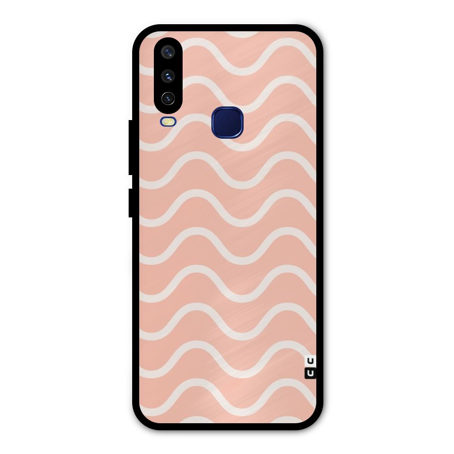 Pastel Peach Waves Metal Back Case for Vivo Y15
