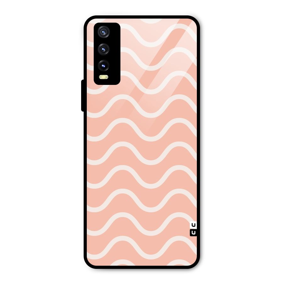 Pastel Peach Waves Metal Back Case for Vivo Y20