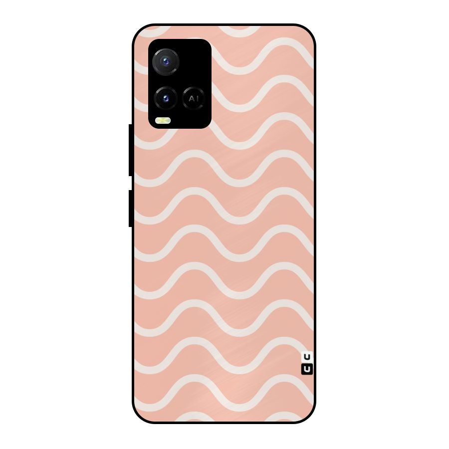 Pastel Peach Waves Metal Back Case for Vivo Y21T