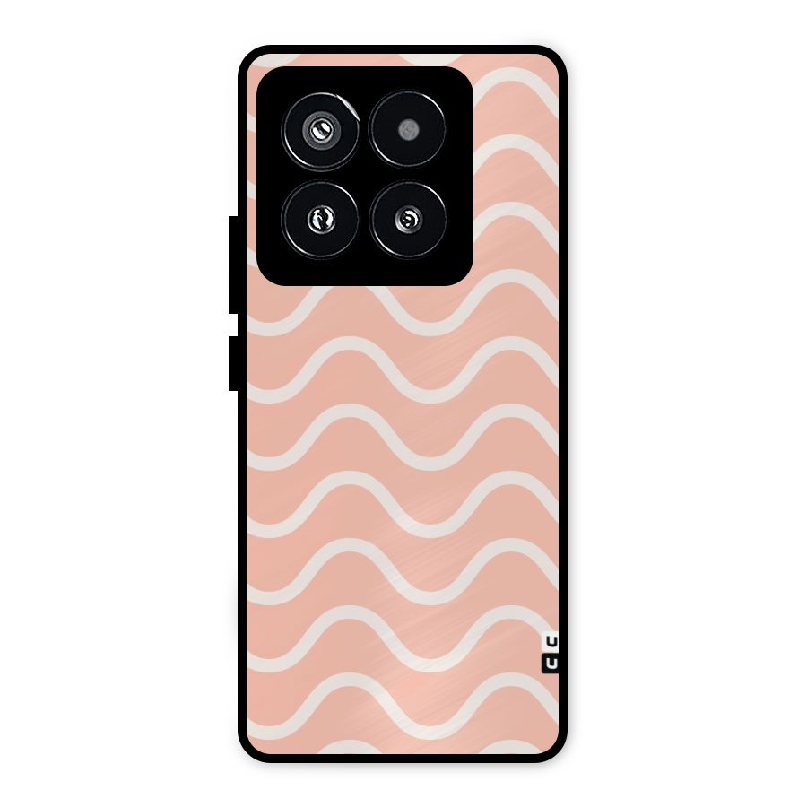 Pastel Peach Waves Metal Back Case for Xiaomi 14 Pro