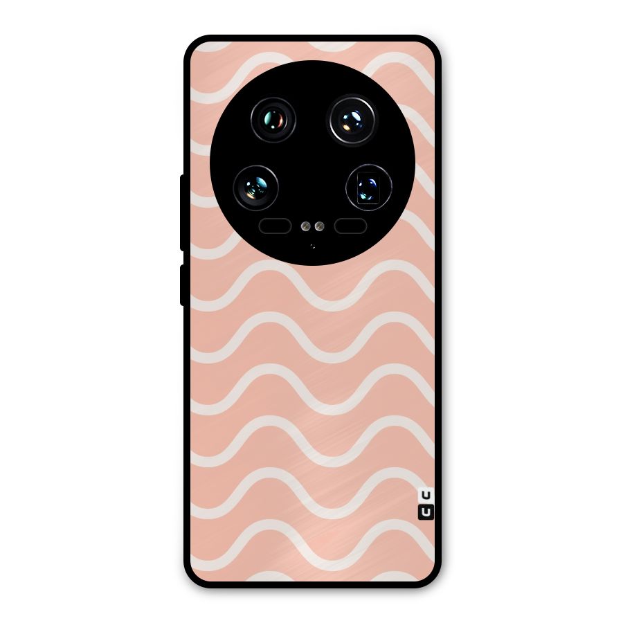 Pastel Peach Waves Metal Back Case for Xiaomi 14 Ultra