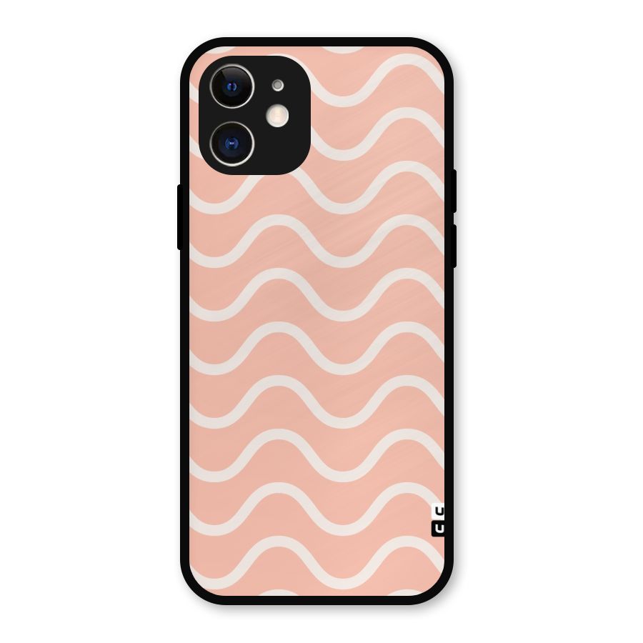 Pastel Peach Waves Metal Back Case for iPhone 12