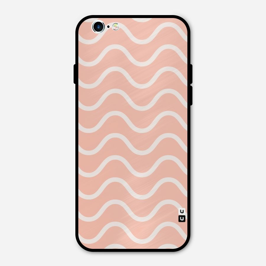 Pastel Peach Waves Metal Back Case for iPhone 6 6s