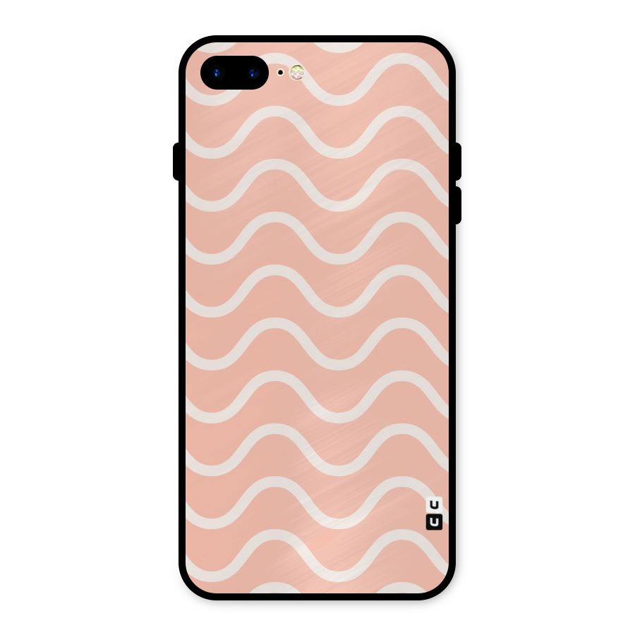 Pastel Peach Waves Metal Back Case for iPhone 8 Plus