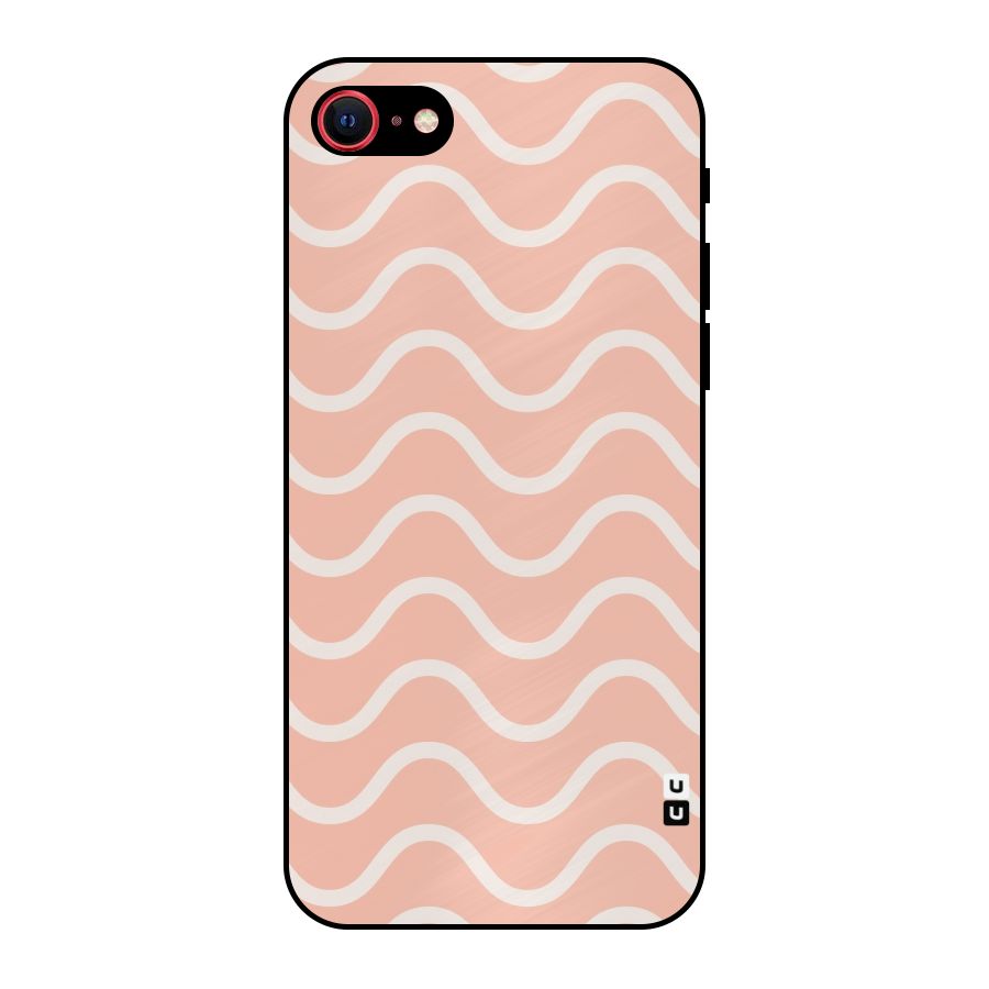 Pastel Peach Waves Metal Back Case for iPhone SE 2022