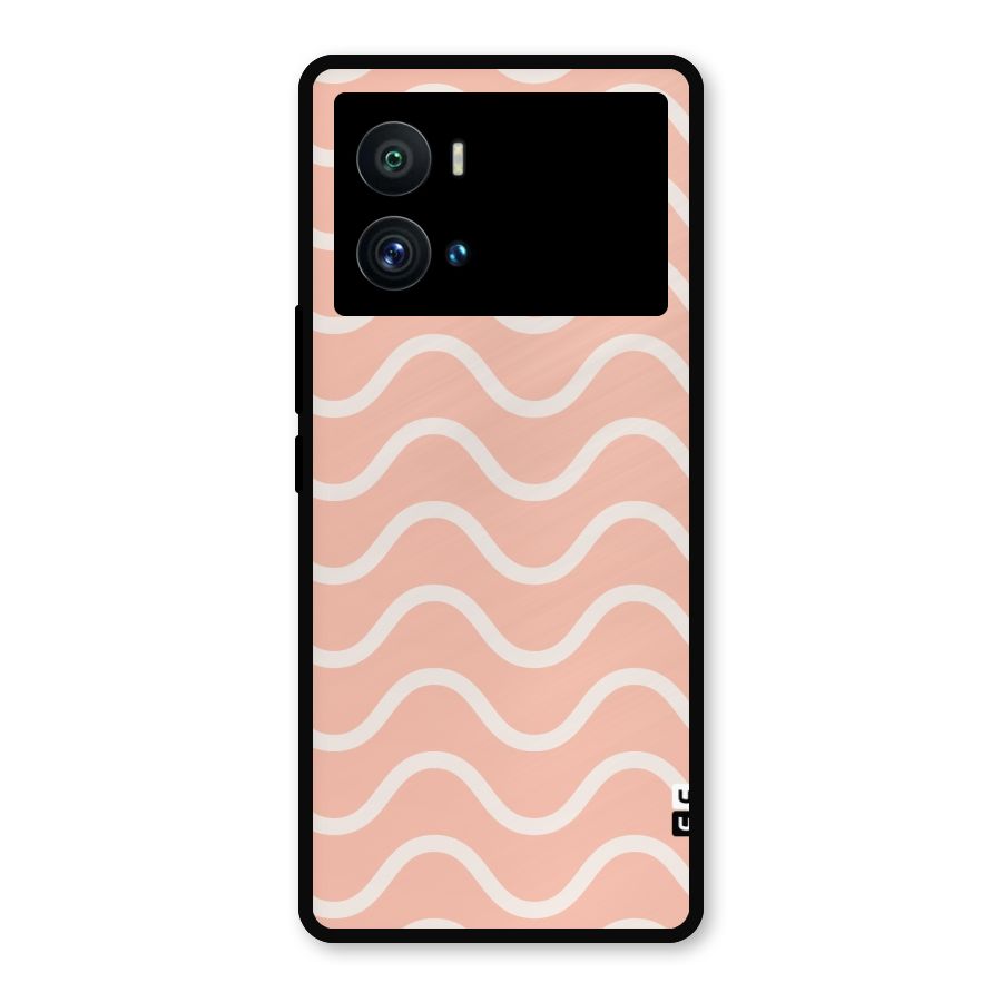 Pastel Peach Waves Metal Back Case for iQOO 9 Pro