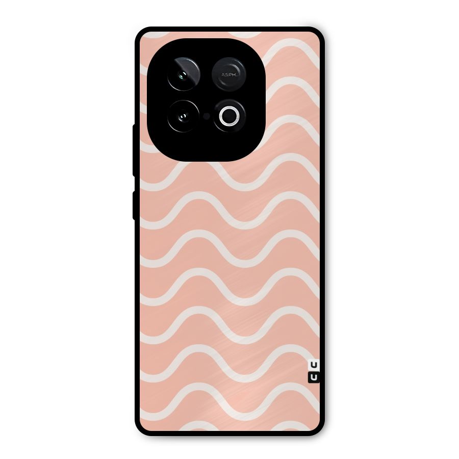 Pastel Peach Waves Metal Back Case for iQOO Neo 10