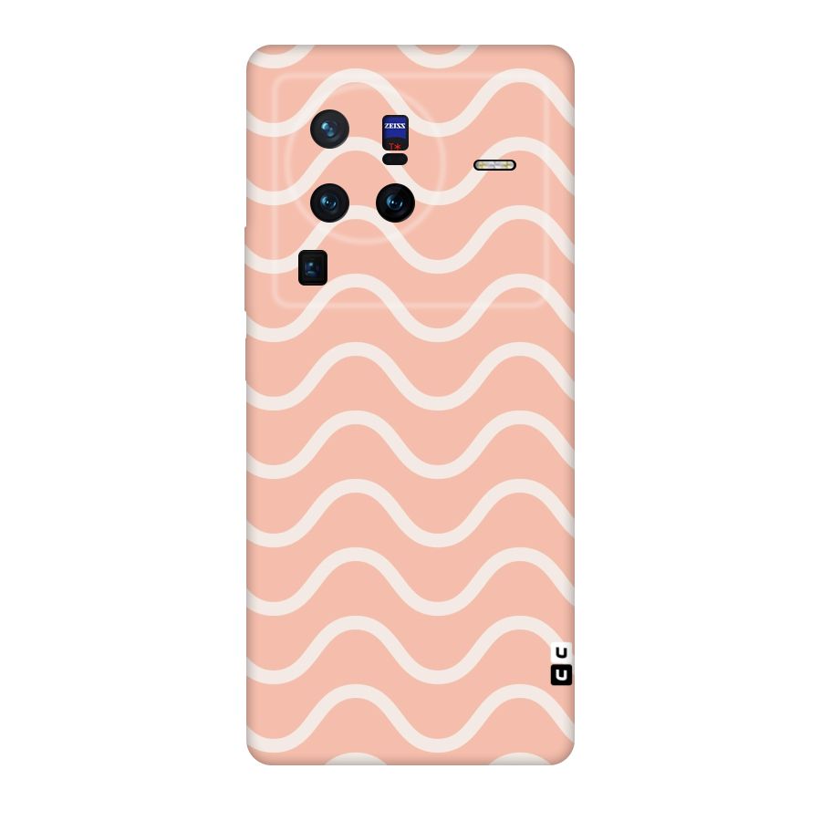 Pastel Peach Waves Original Polycarbonate Back Case for Vivo X80