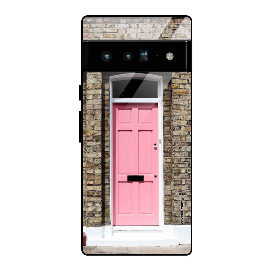 Pastel Pink Door Glass Back Case for Google Pixel 6 Pro