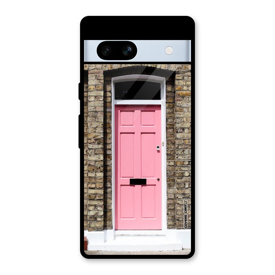 Pastel Pink Door Glass Back Case for Google Pixel 7a