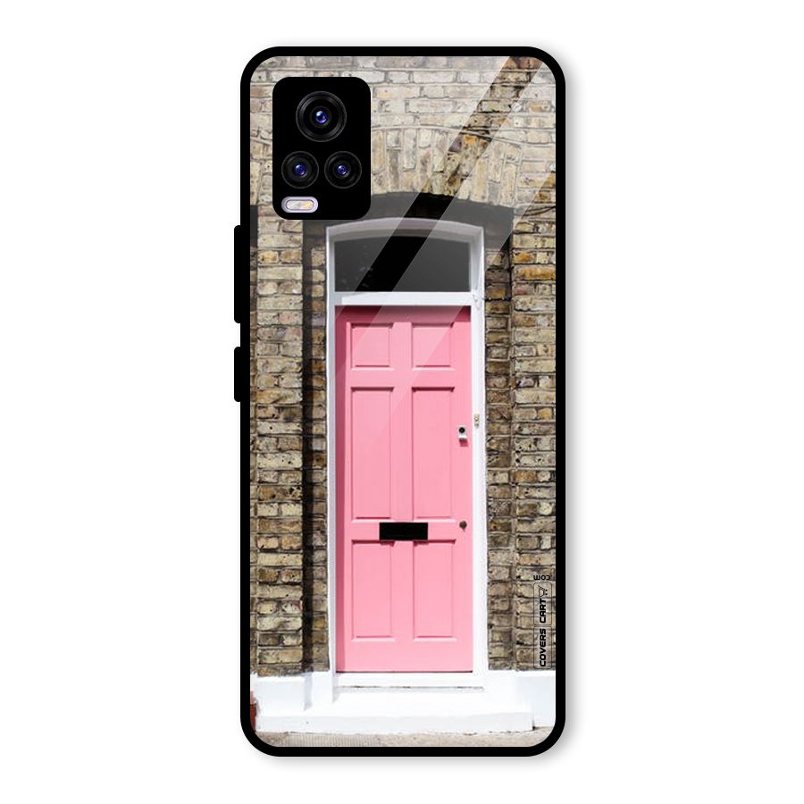 Pastel Pink Door Glass Back Case for Vivo V20 2021