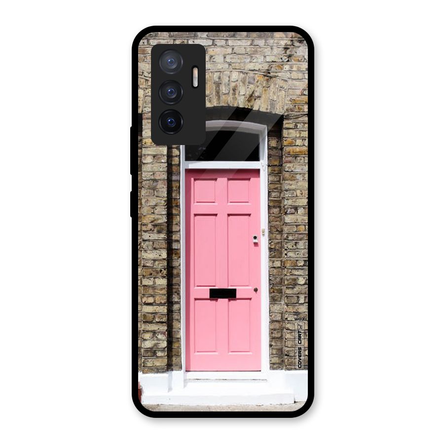 Pastel Pink Door Glass Back Case for Vivo V23e