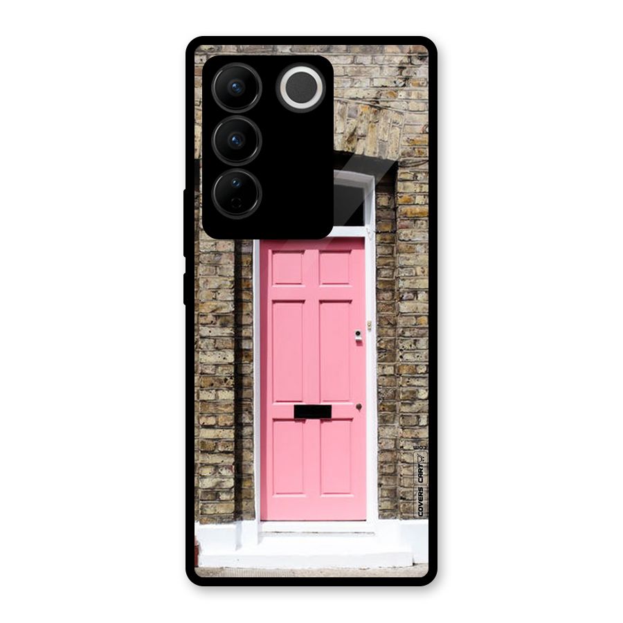 Pastel Pink Door Glass Back Case for Vivo V27