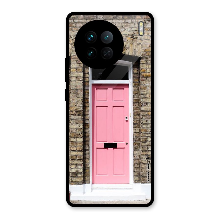 Pastel Pink Door Glass Back Case for Vivo X90