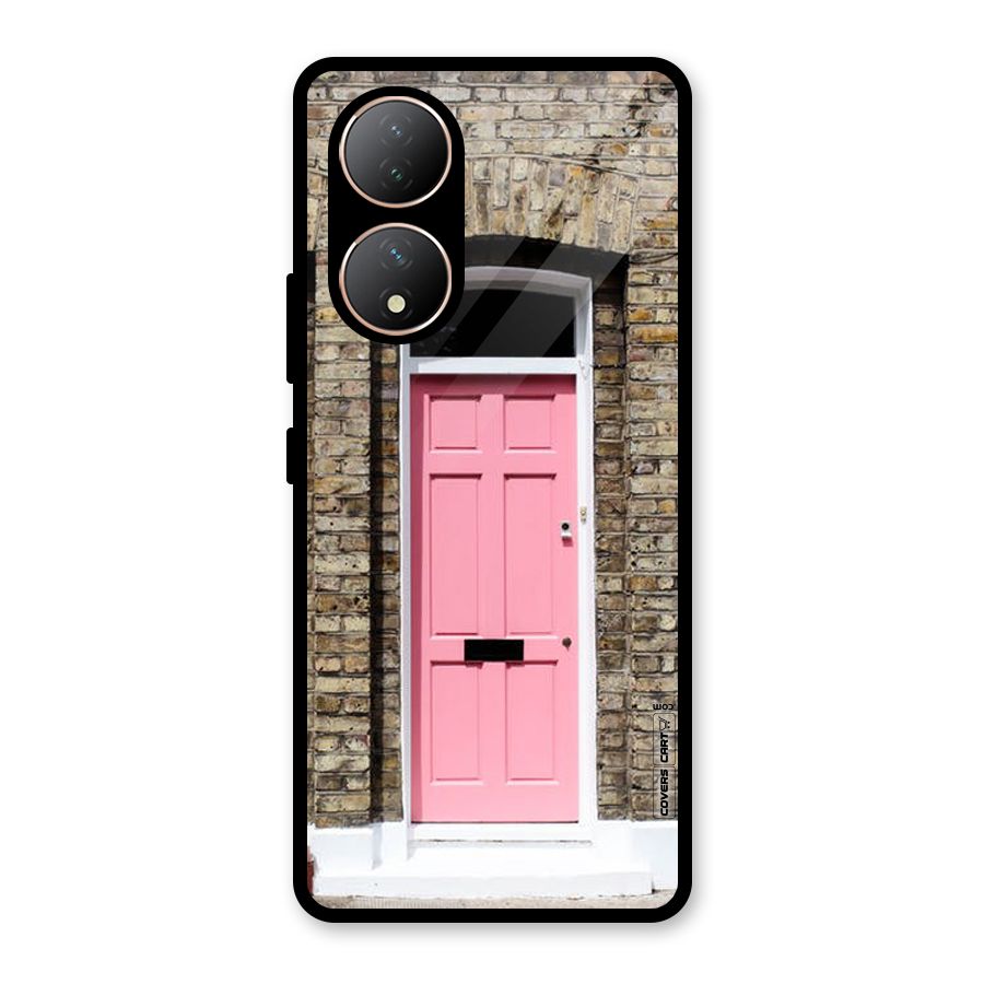 Pastel Pink Door Glass Back Case for Vivo Y100A