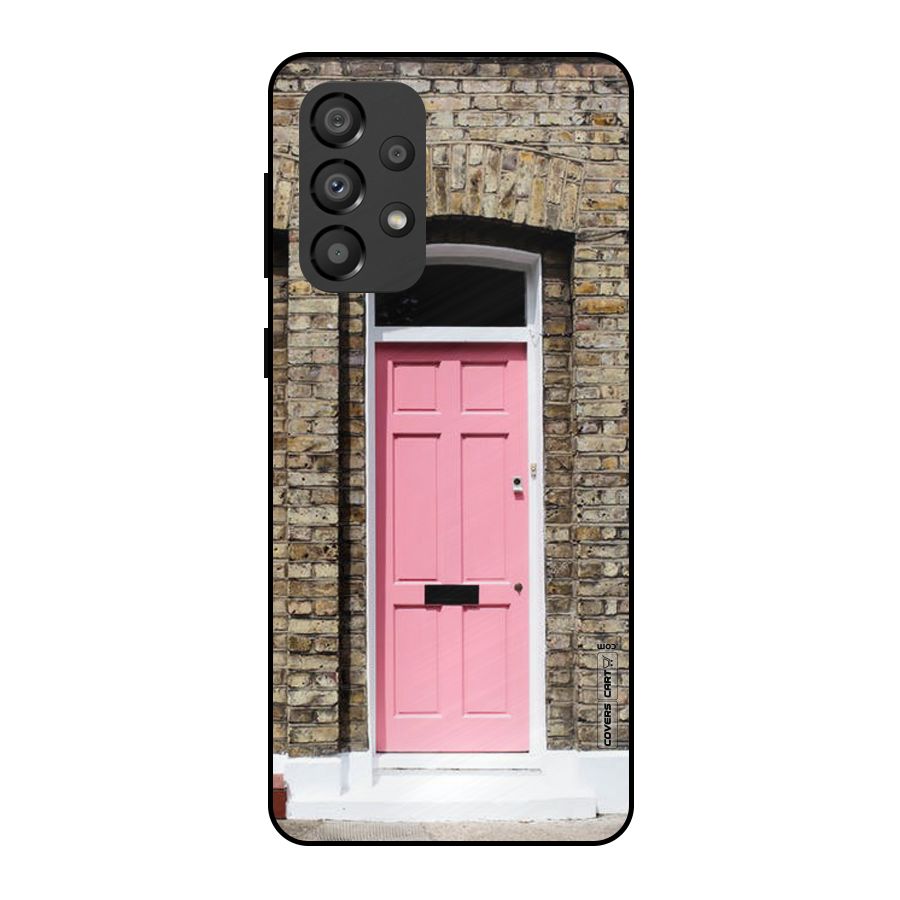 Pastel Pink Door Metal Back Case for Galaxy A33 5G