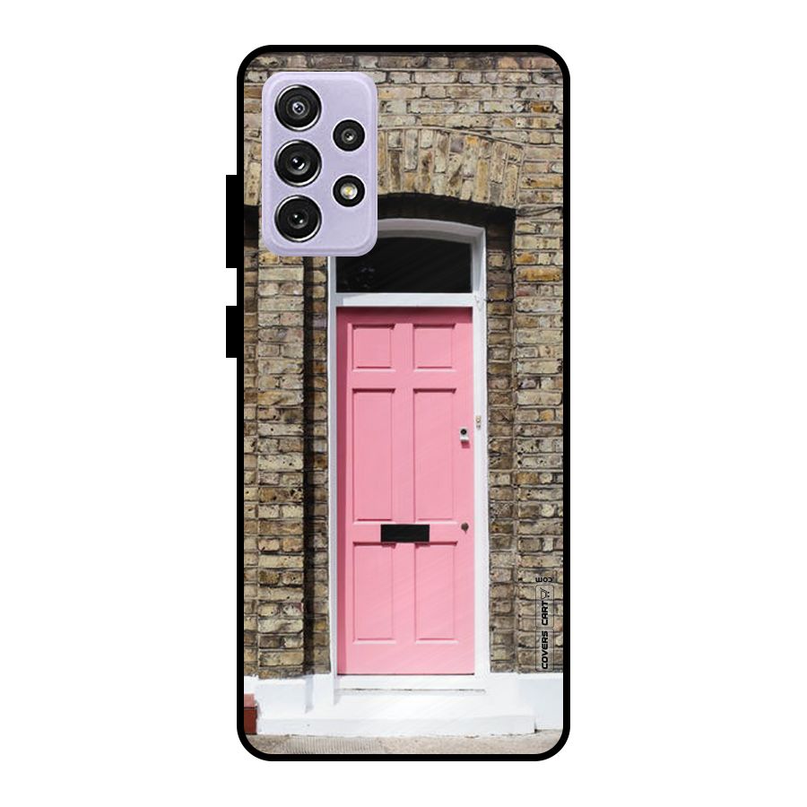 Pastel Pink Door Metal Back Case for Galaxy A72