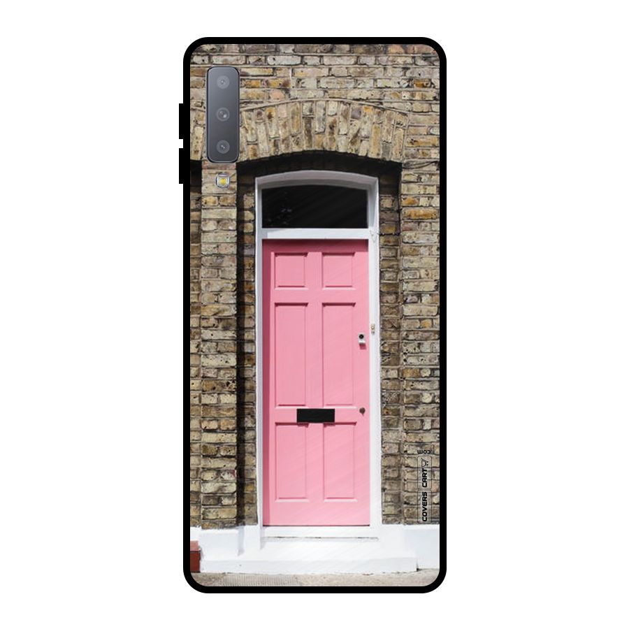 Pastel Pink Door Metal Back Case for Galaxy A7 (2018)