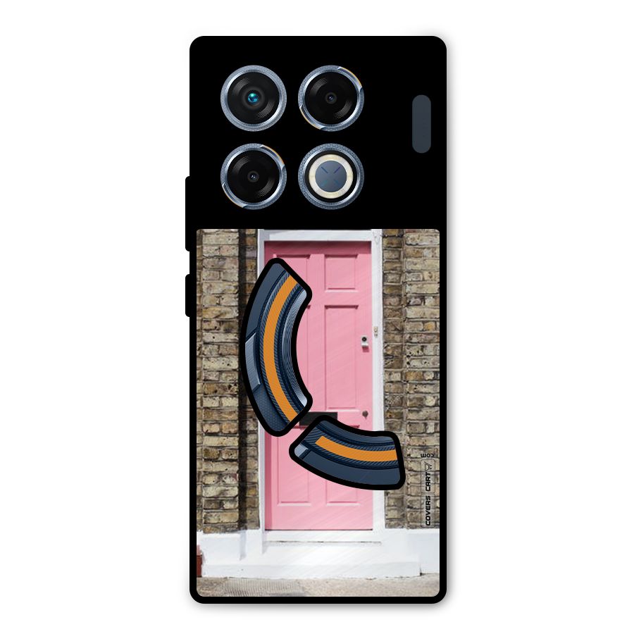 Pastel Pink Door Metal Back Case for Infinix GT 20 Pro