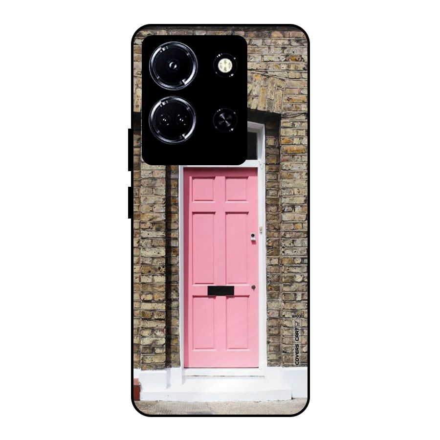Pastel Pink Door Metal Back Case for Infinix Note 30 5G