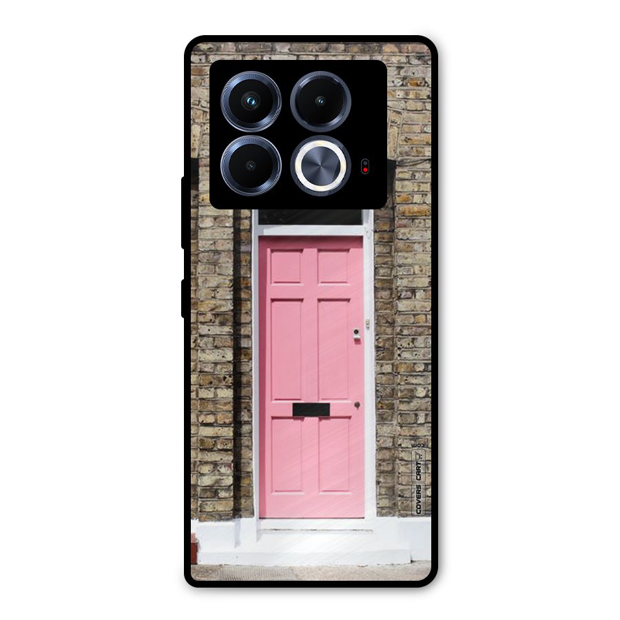 Pastel Pink Door Metal Back Case for Infinix Note 40 5G