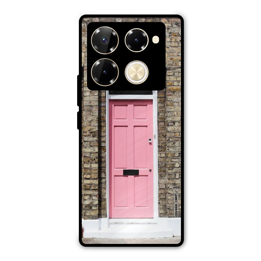 Pastel Pink Door Metal Back Case for Infinix Note 40 Pro