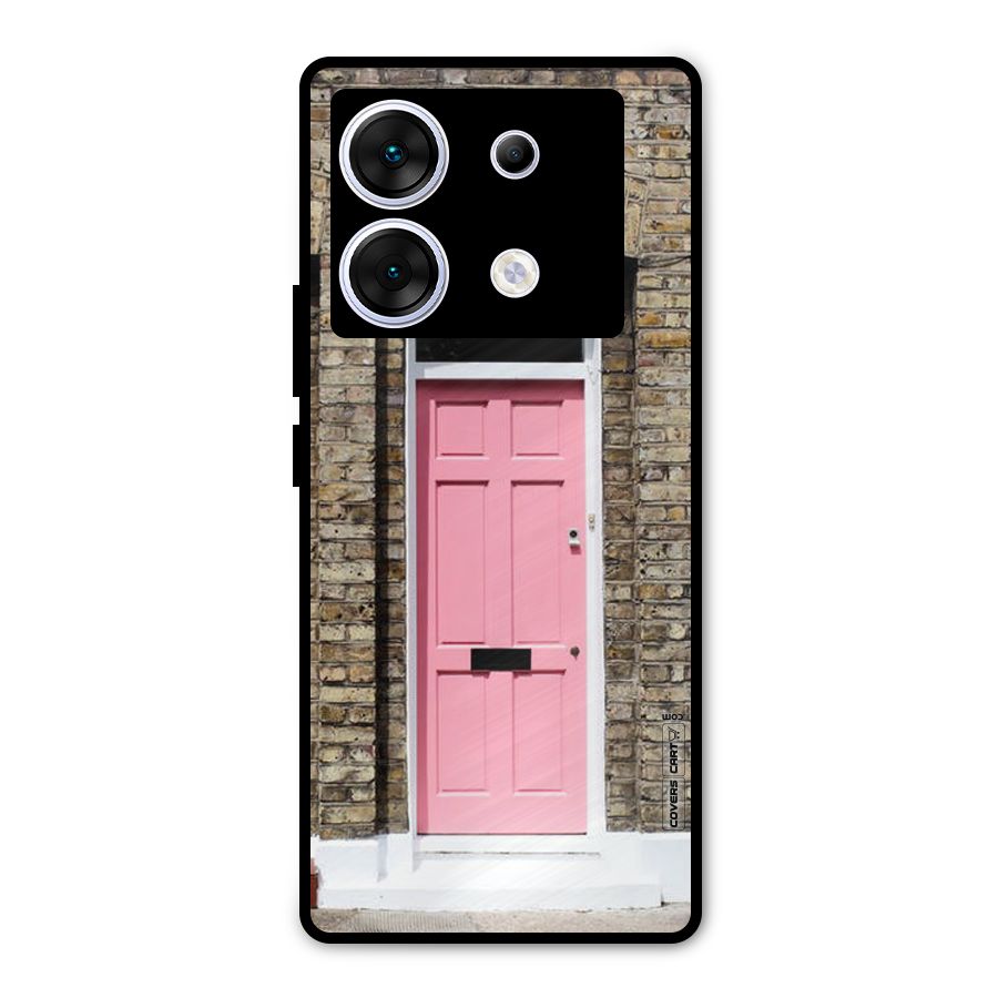 Pastel Pink Door Metal Back Case for Infinix Zero 30 5G