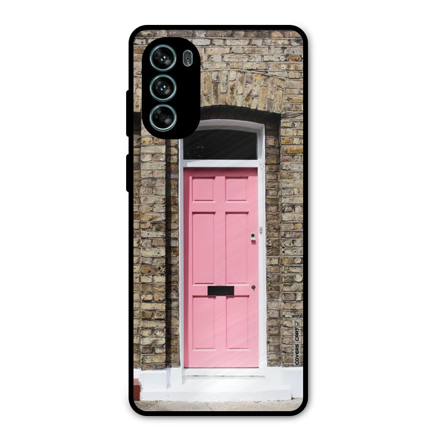 Pastel Pink Door Metal Back Case for Moto G62