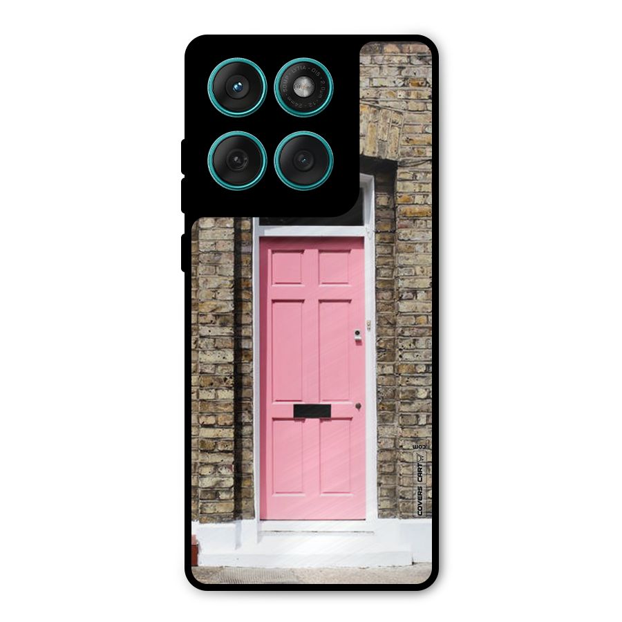 Pastel Pink Door Metal Back Case for Motorola Edge 60