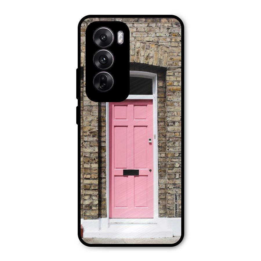 Pastel Pink Door Metal Back Case for Oppo Reno12