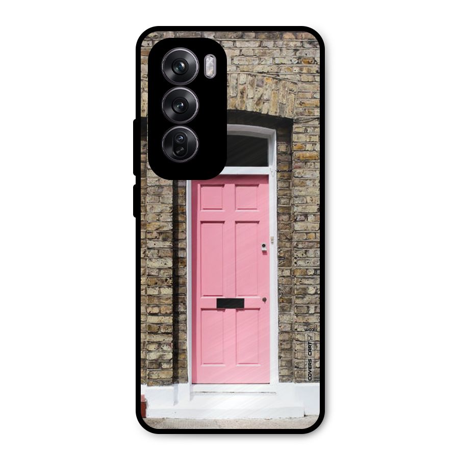 Pastel Pink Door Metal Back Case for Oppo Reno12 Pro