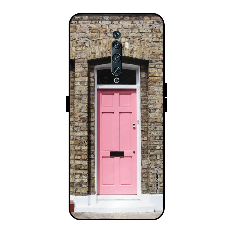 Pastel Pink Door Metal Back Case for Oppo Reno2 F