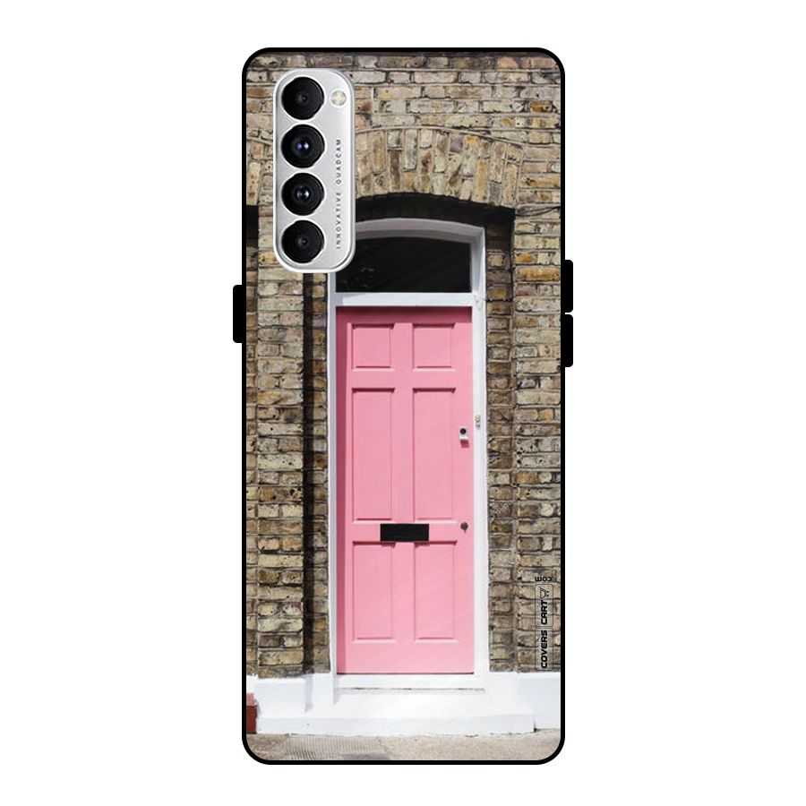 Pastel Pink Door Metal Back Case for Oppo Reno4 Pro