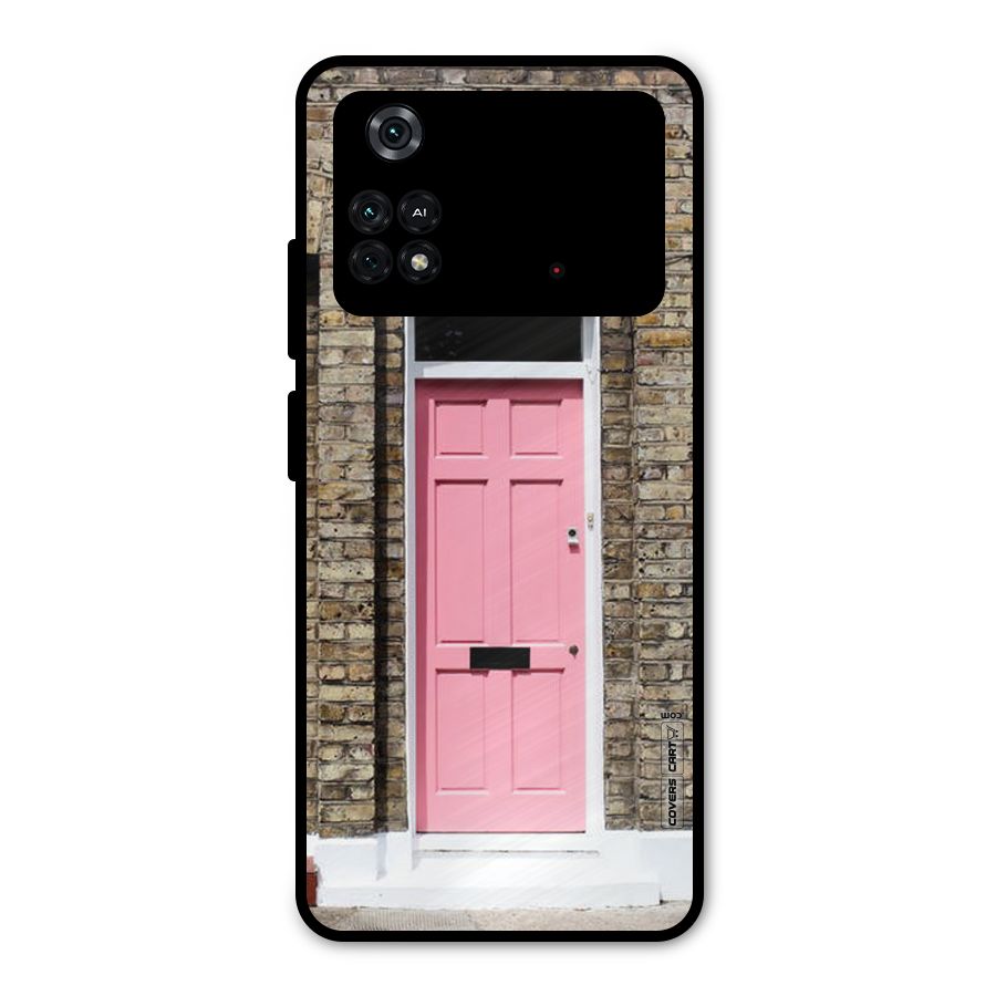 Pastel Pink Door Metal Back Case for Poco M4 Pro 4G