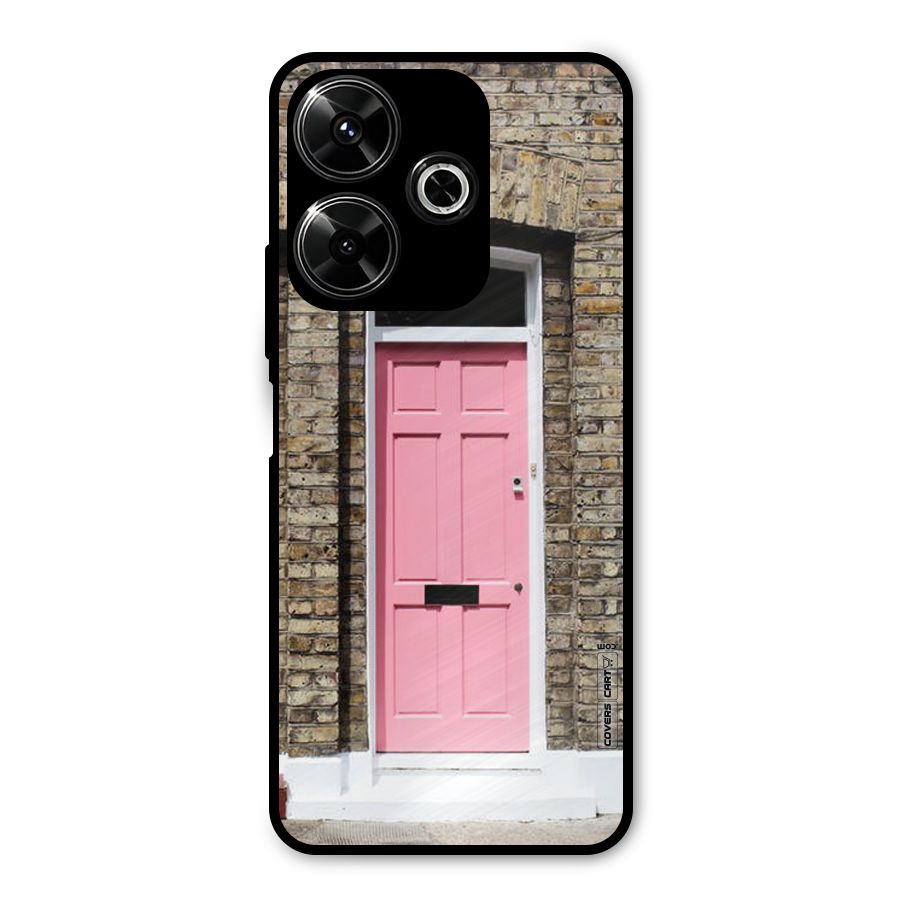 Pastel Pink Door Metal Back Case for Poco M6 Plus