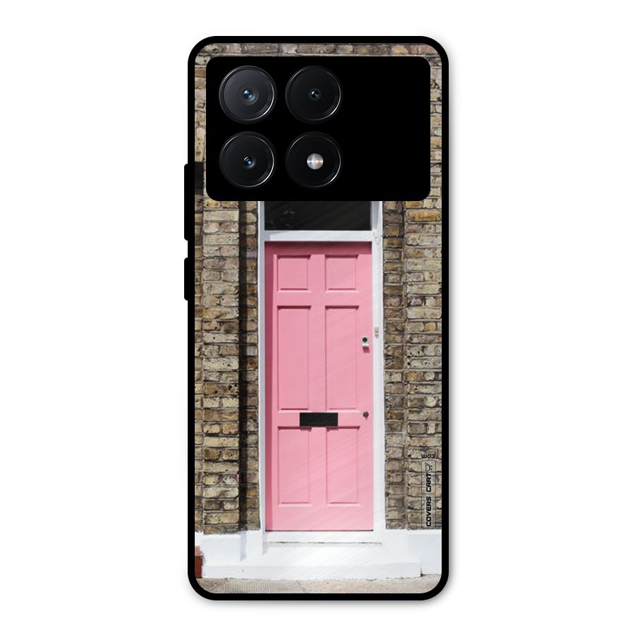 Pastel Pink Door Metal Back Case for Poco X6 Pro