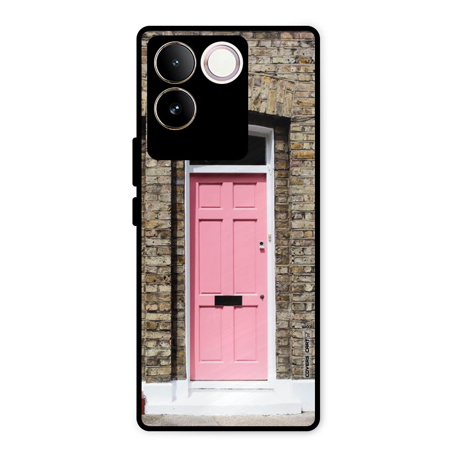 Pastel Pink Door Metal Back Case for Vivo T2 Pro