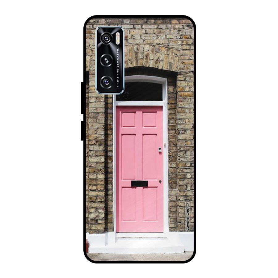Pastel Pink Door Metal Back Case for Vivo V20 SE