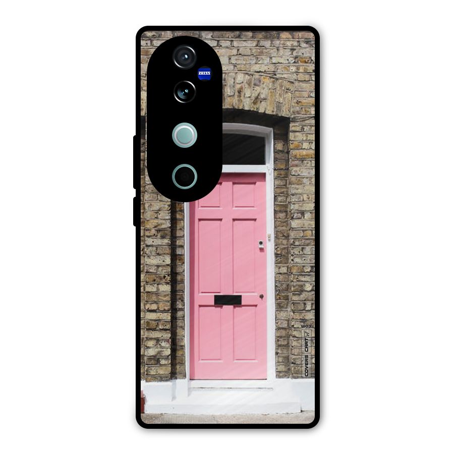 Pastel Pink Door Metal Back Case for Vivo V40