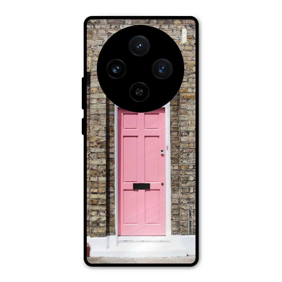 Pastel Pink Door Metal Back Case for Vivo X100