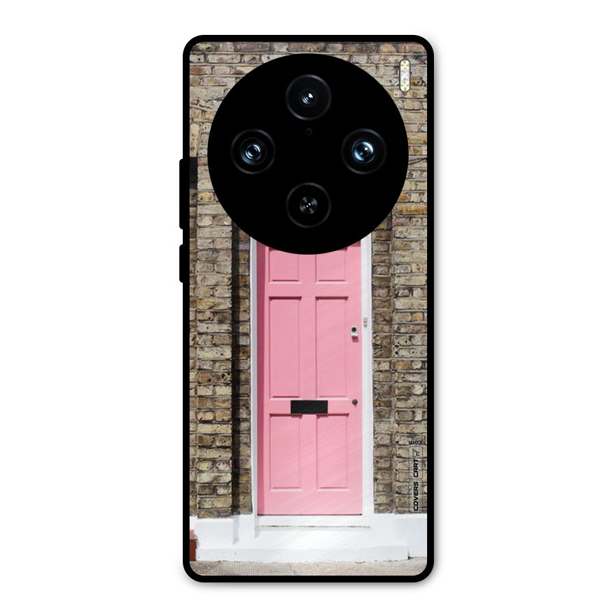 Pastel Pink Door Metal Back Case for Vivo X100 Pro