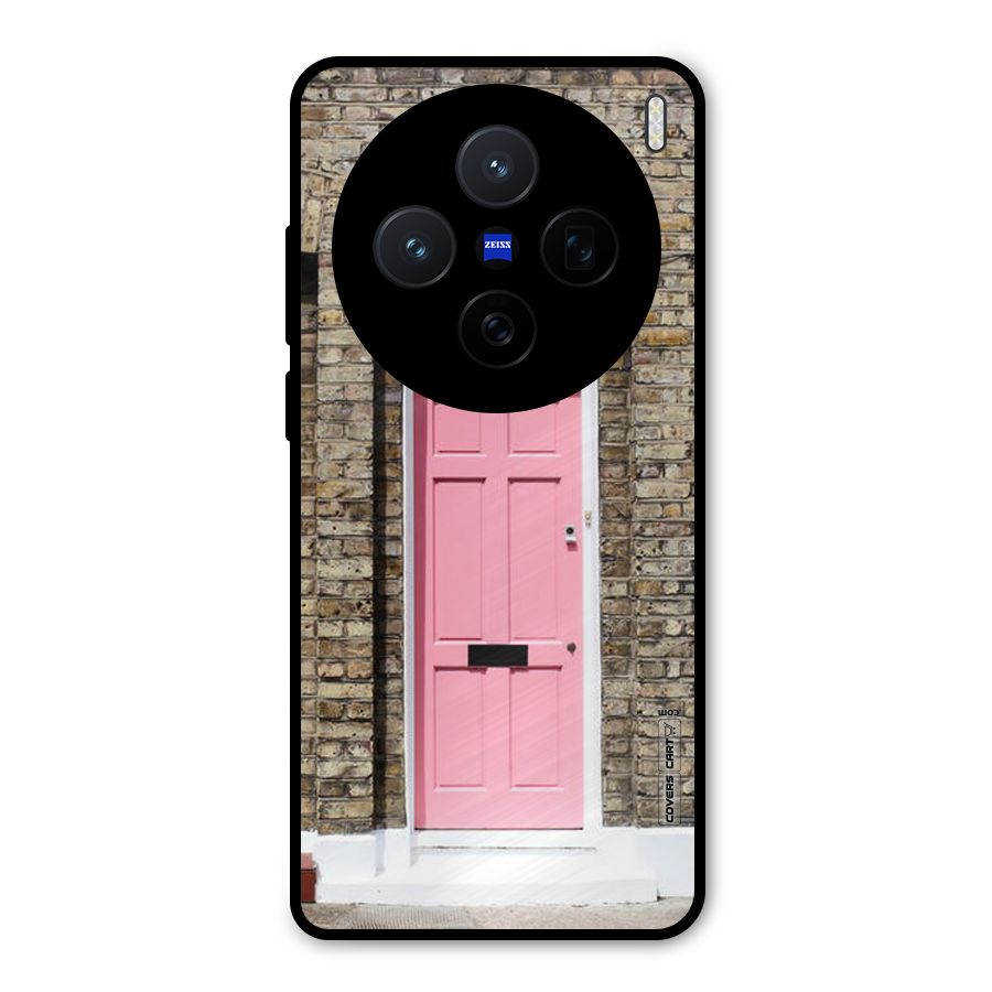 Pastel Pink Door Metal Back Case for Vivo X200