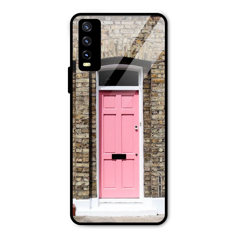 Pastel Pink Door Metal Back Case for Vivo Y20g