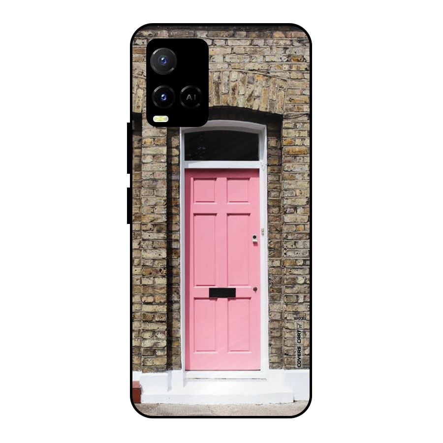 Pastel Pink Door Metal Back Case for Vivo Y21