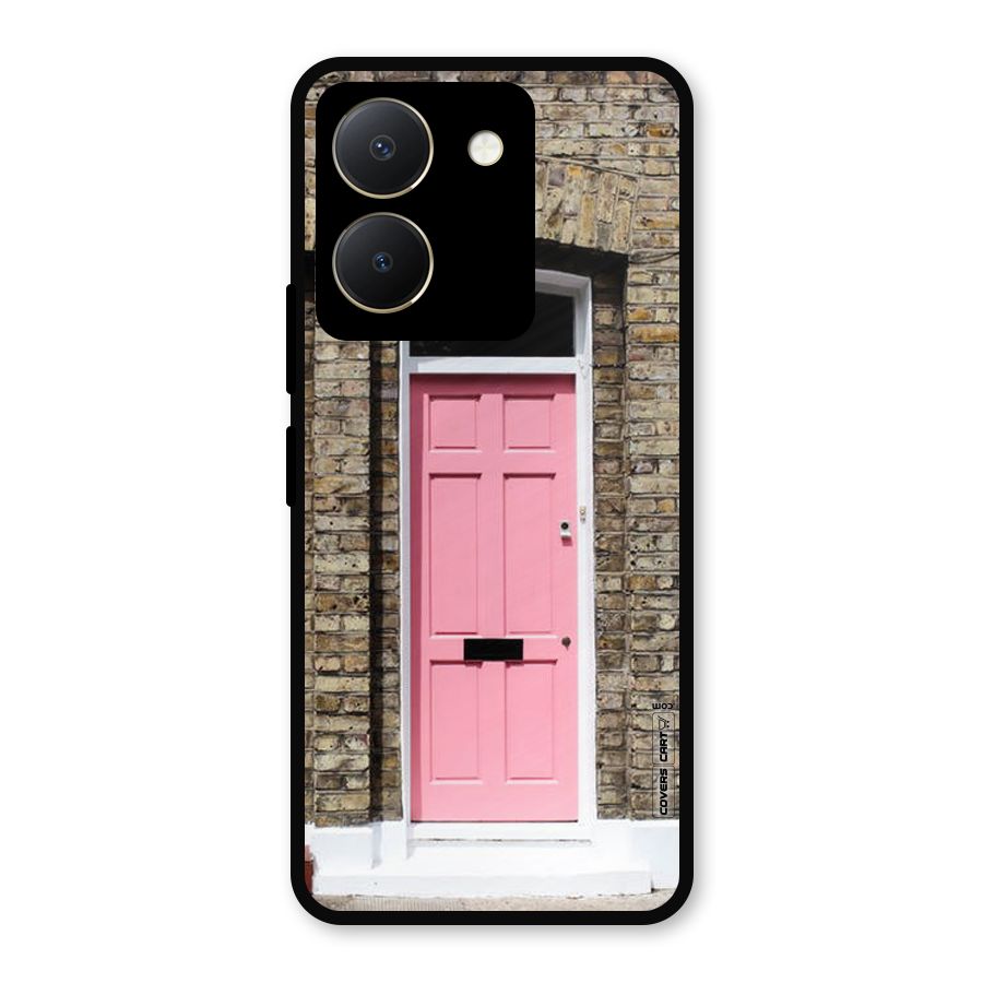 Pastel Pink Door Metal Back Case for Vivo Y36