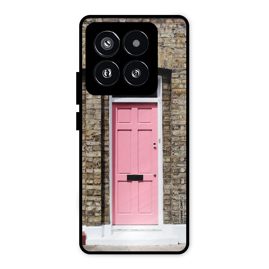 Pastel Pink Door Metal Back Case for Xiaomi 14 Pro