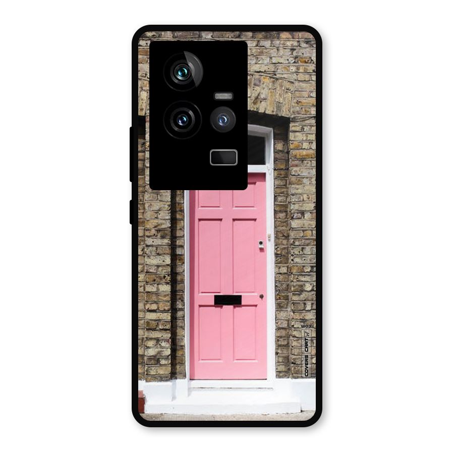 Pastel Pink Door Metal Back Case for iQOO 11 5G