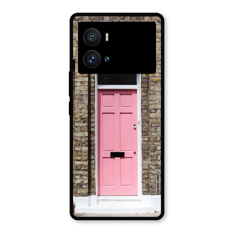 Pastel Pink Door Metal Back Case for iQOO 9 Pro