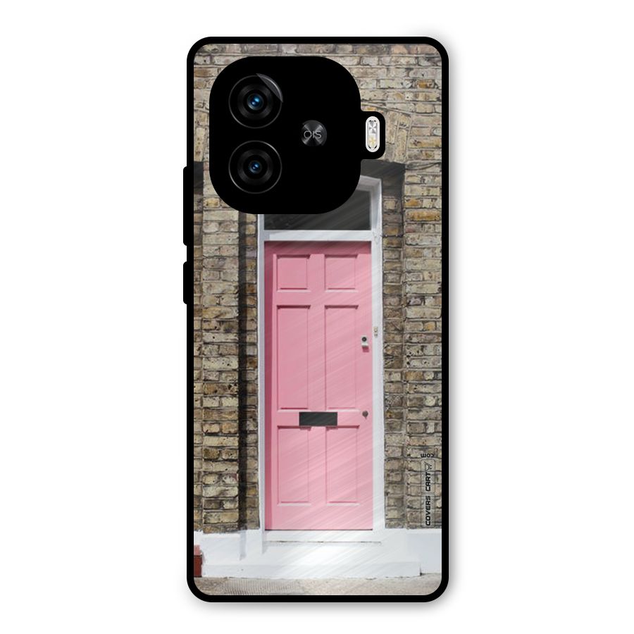 Pastel Pink Door Metal Back Case for iQOO Z9 Turbo