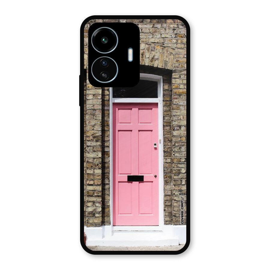 Pastel Pink Door Metal Back Case for vivo iQOO Z6 Lite 5G